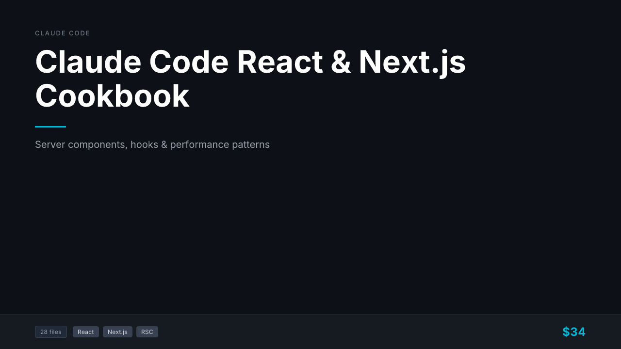 Claude Code React and Next.js Cookbook cover